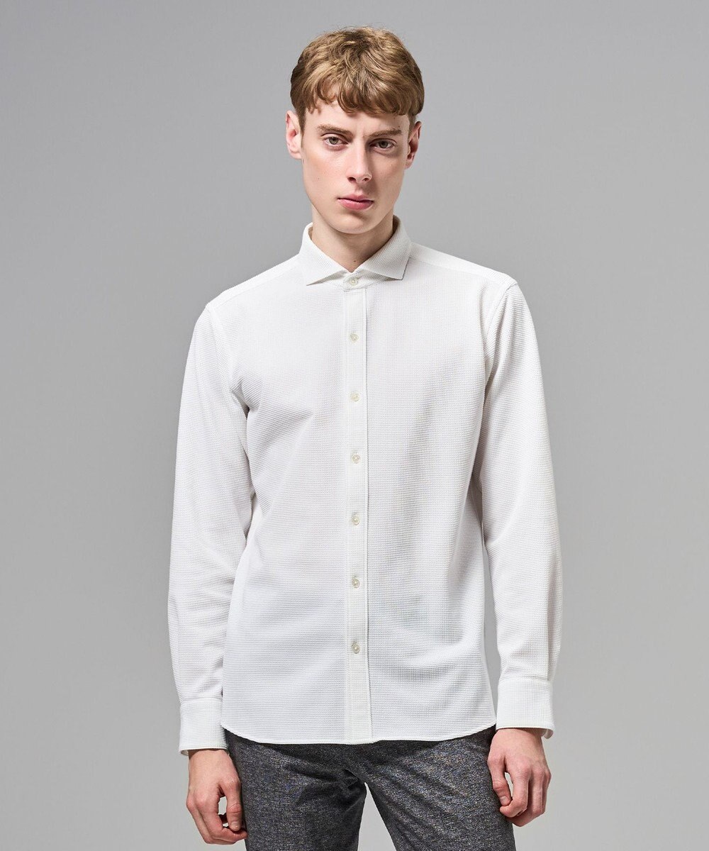 JOSEPH HOMME 【新素材】グリットタックジャージー　ホリゾンタルカラーシャツ 