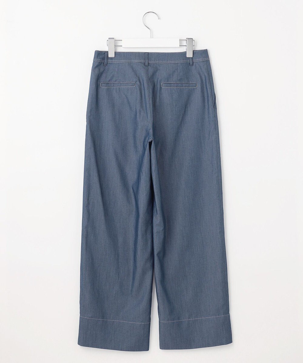 J.PRESS LADIES 【洗える】ツイルライトストレッチ セミワイド パンツ 