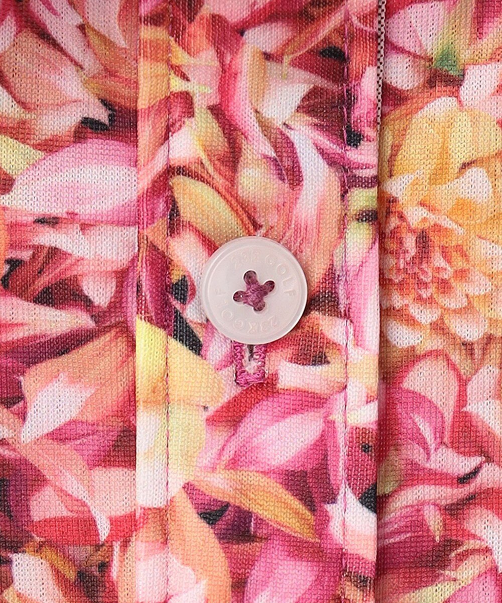 23区GOLF 【WOMEN】プランティカプリント 総柄 半袖ポロシャツ 