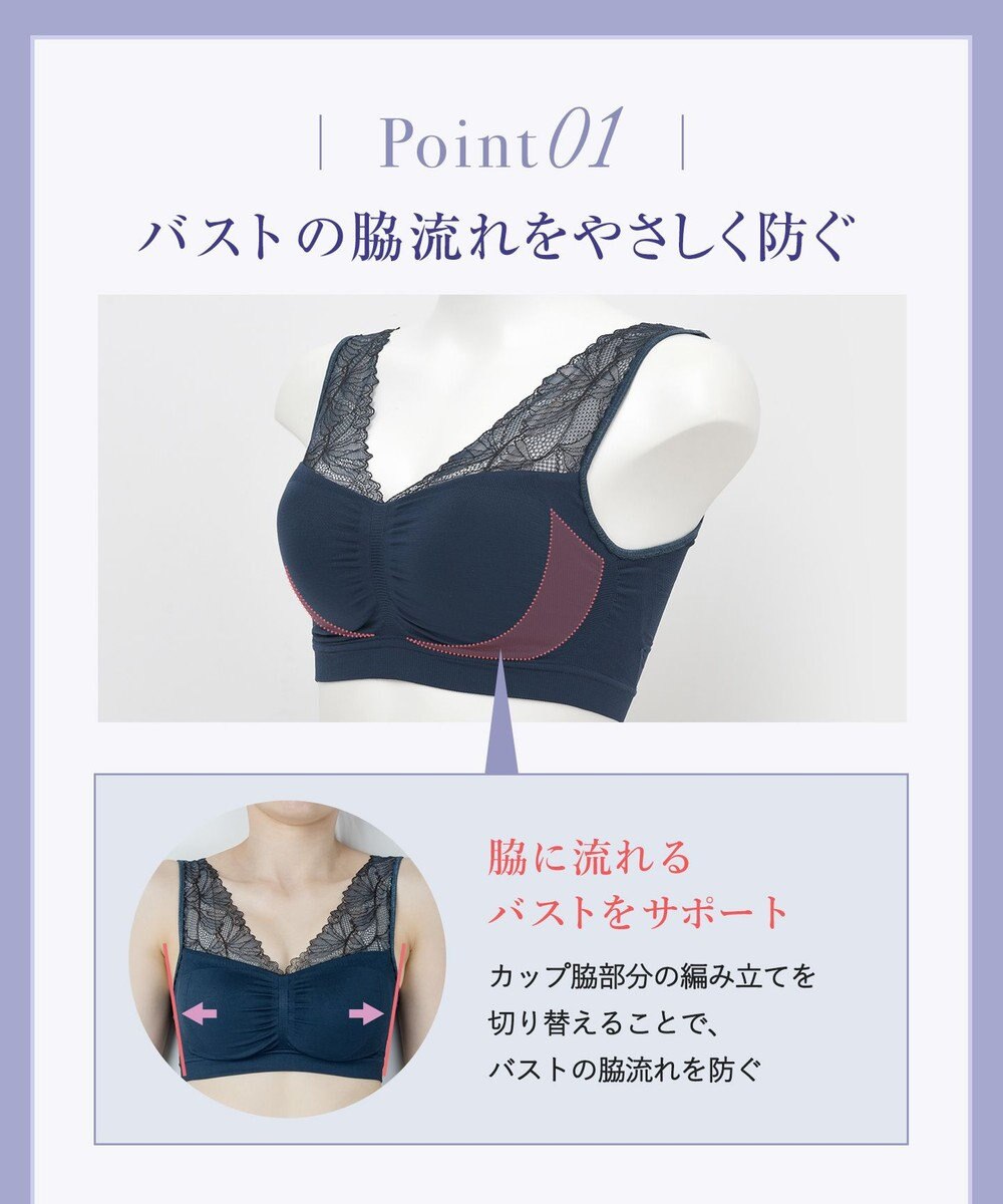 Wing ノンワイヤーブラ　【ナイトアップブラルーム】　寝るとき用ブラ　バストの脇流れを防ぐ　パッド有り　ウイング／ワコール　KB3510 