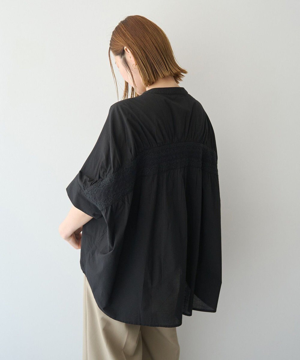 YECCA VECCA バック刺繍バンドカラーシャツ 