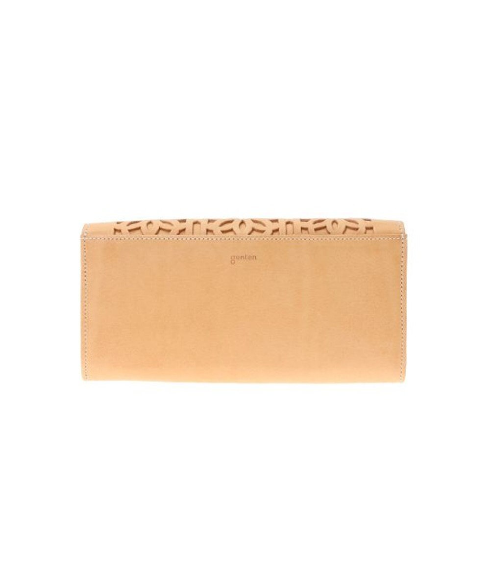 genten カットワーク フラップ長財布 