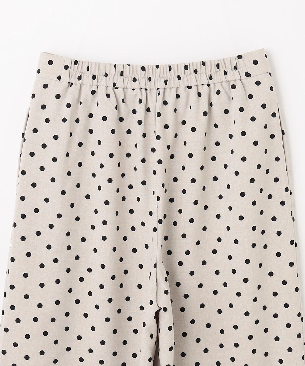 ANY 【洗濯機可能/ウエストゴム/ポケット付】リネンライク ドット柄パンツ 