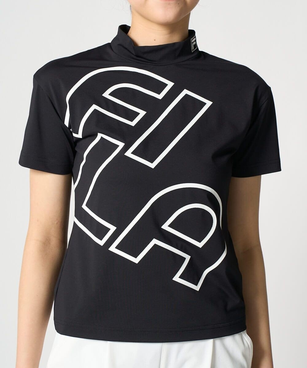 FILA GOLF／marie claire 【FILA GOLF】 バックプリントモックネックシャツ 