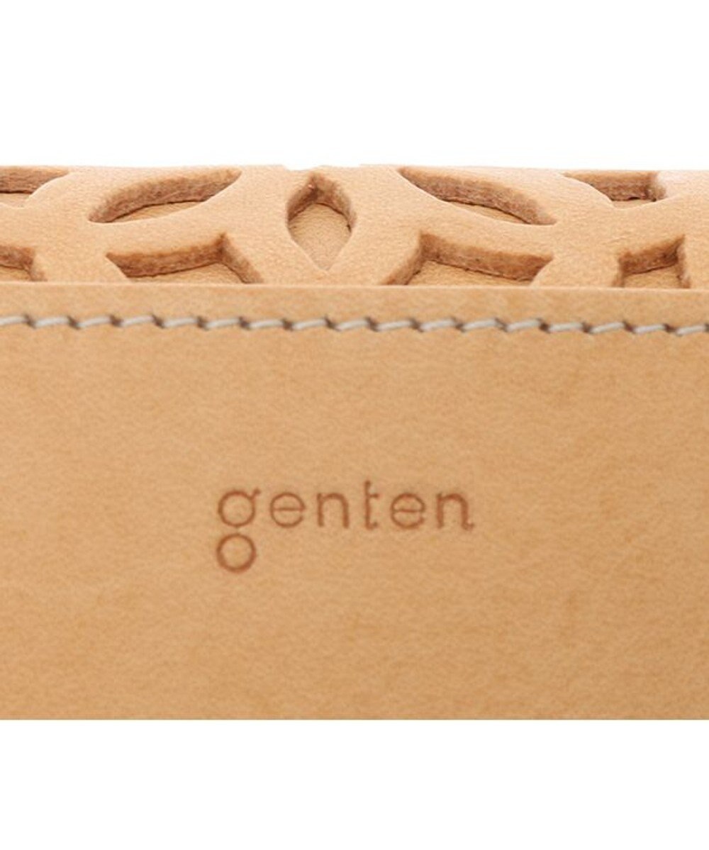 genten カットワーク フラップ長財布 