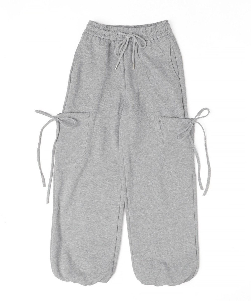 WEGO 【ウエストゴム】リボンカーゴスウェットパンツ 