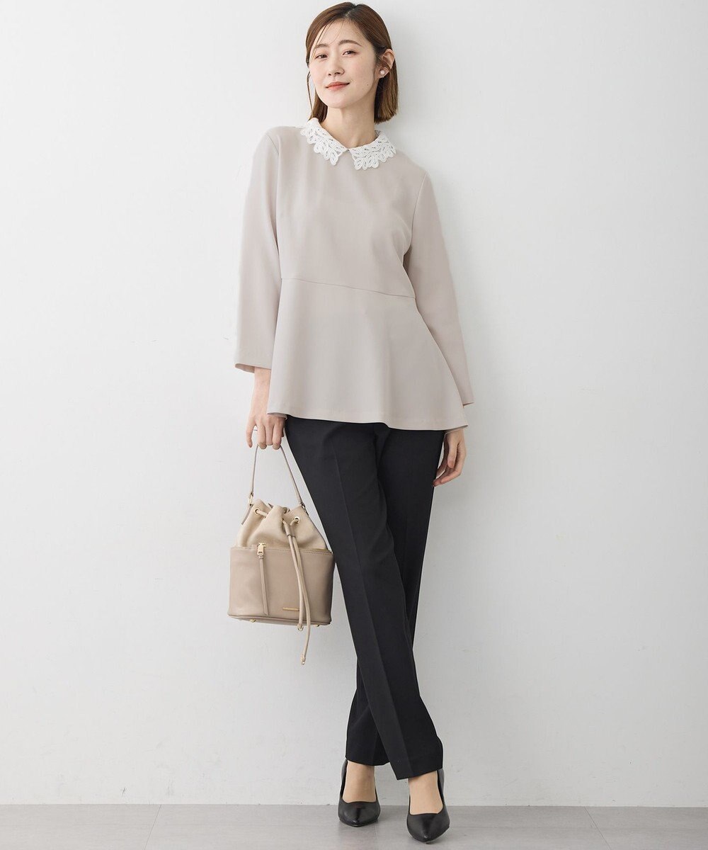 23区 【洗える】ウォームストレッチ テーパード パンツ 