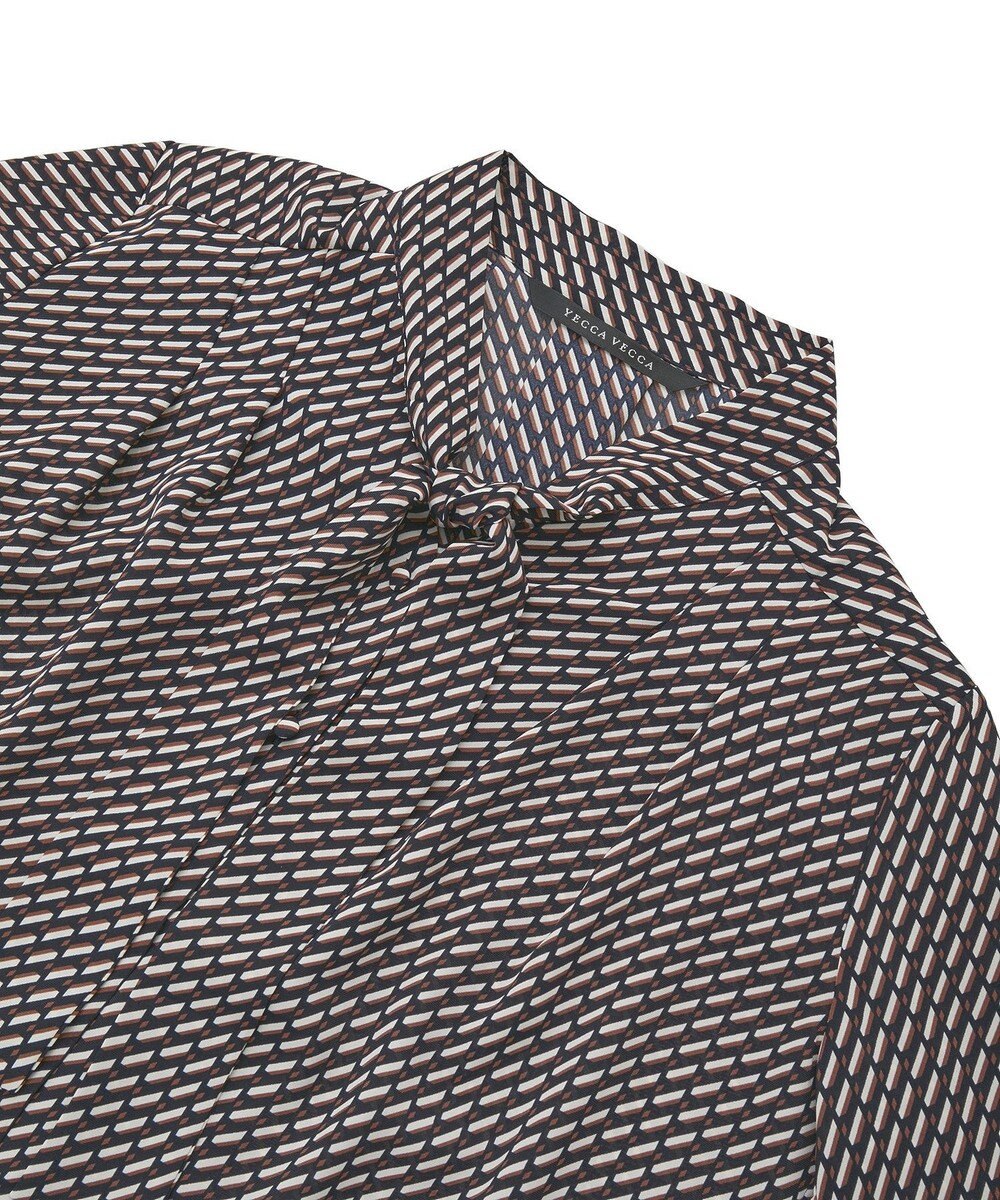 YECCA VECCA ジオメ柄ボウタイブラウス 