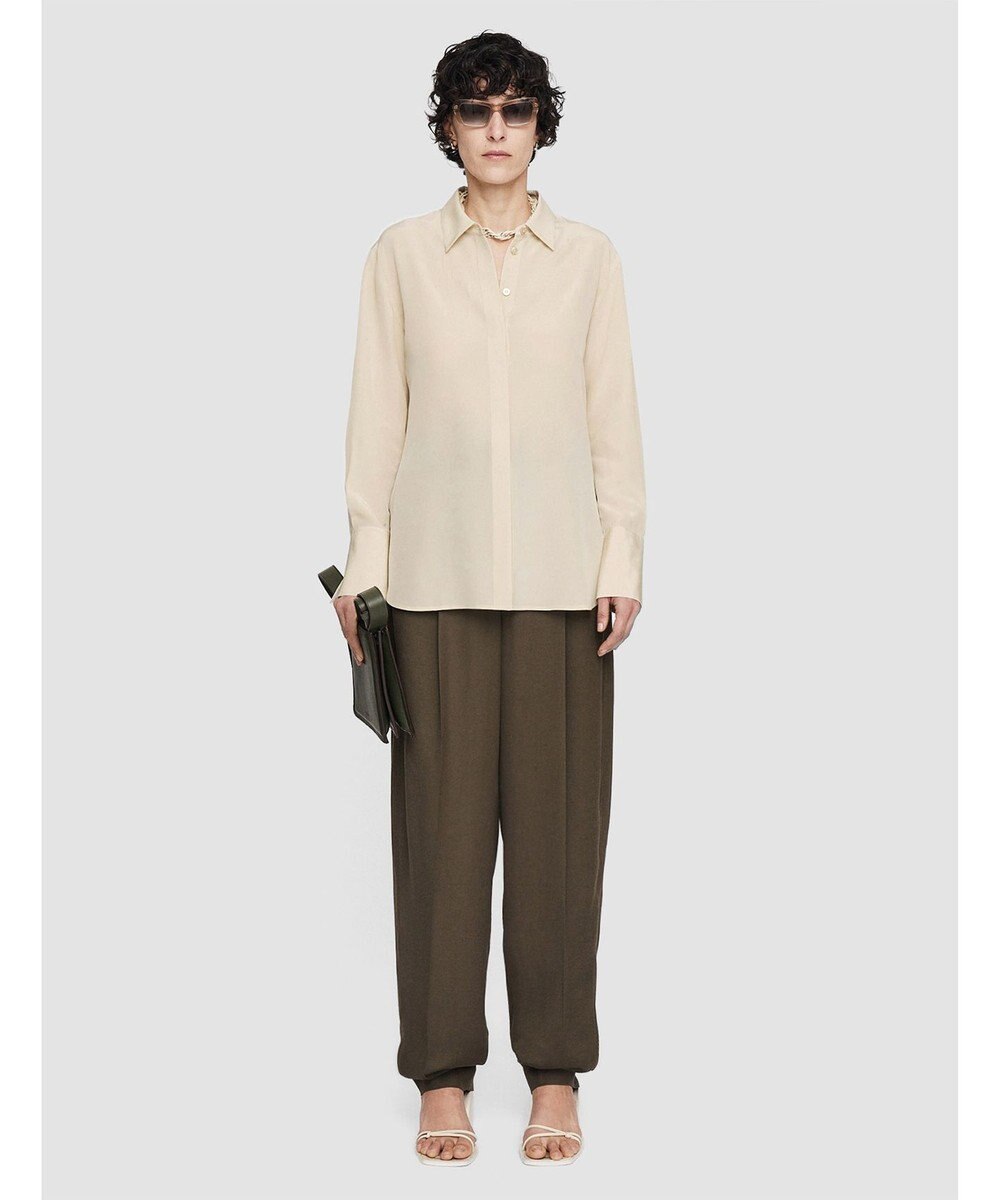 JOSEPH クレープ  ド  ソワ　レギュラーカラーシャツ 