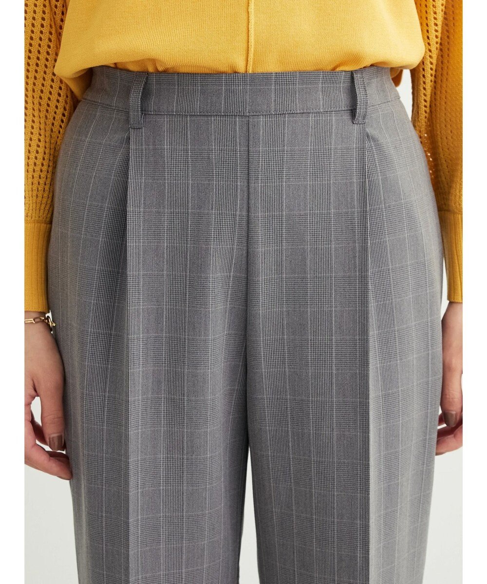 Green Parks きれいシルエットチェックパンツ 