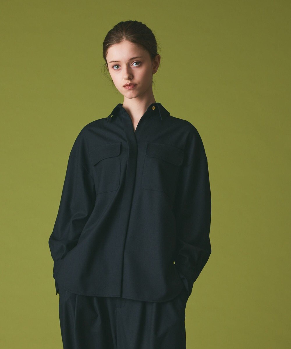 GRACE CONTINENTAL ウールミリタリーシャツ 