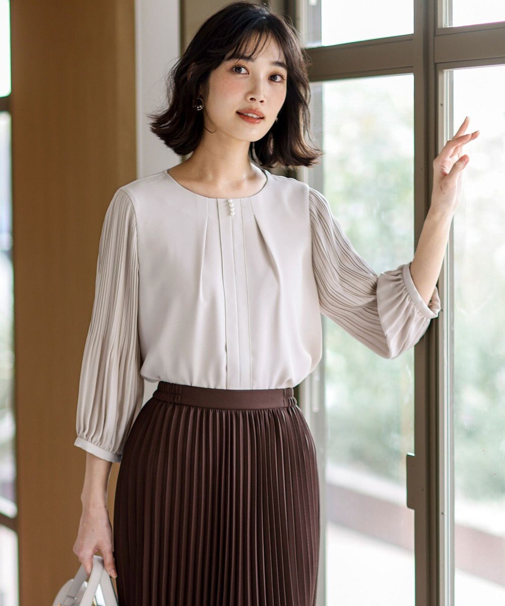 ANY SIS プリーツスリーブ ブラウス 