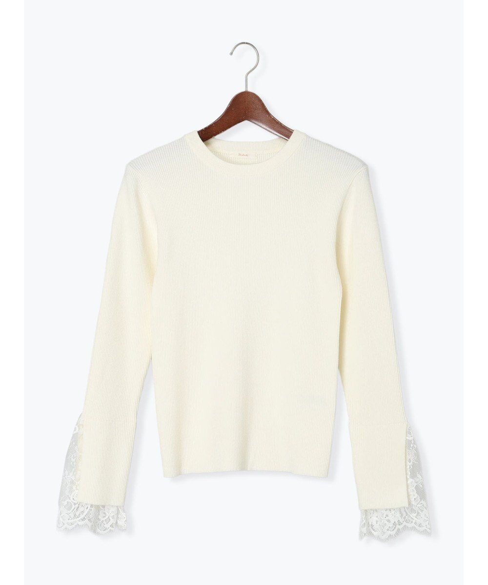 Te chichi レースカフスレイヤードニット 