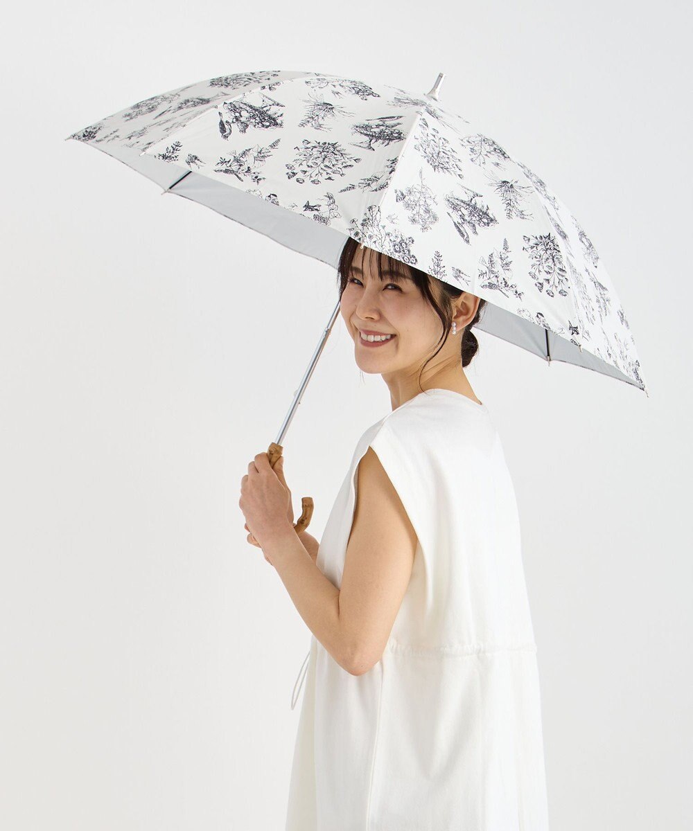 MOONBAT Fuwacool(フワクール) フワクールホワイト 晴雨兼用日傘 折りたたみ傘 トワルドジュイ 軽量 一級遮光／遮熱／UV 