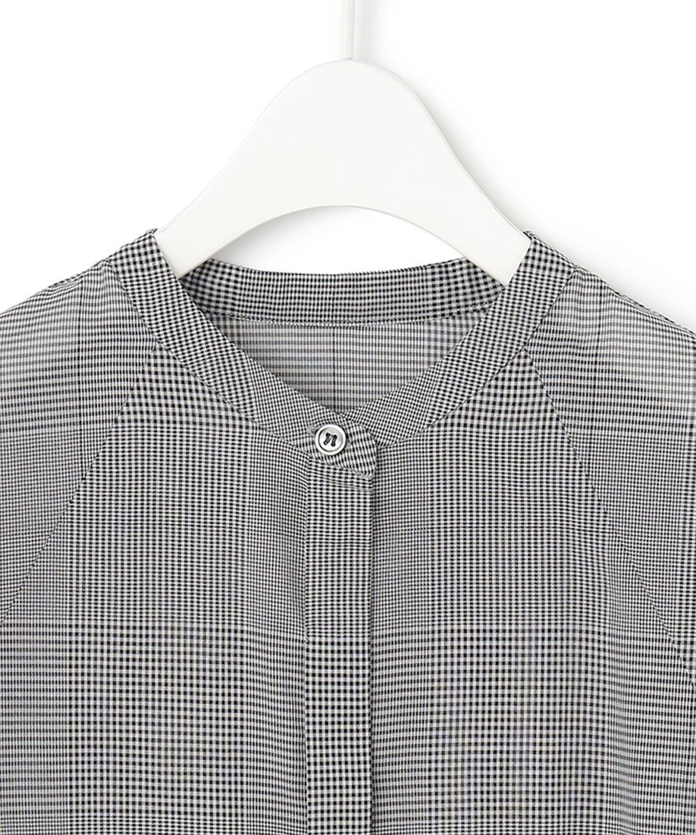 ICB 【洗える】ハイツイストコットンボイル バンドカラーブラウス 