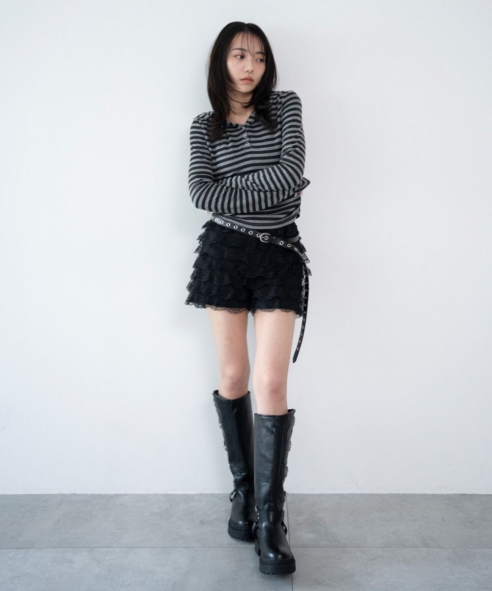 WEGO ヘンリーネックフードロンT 