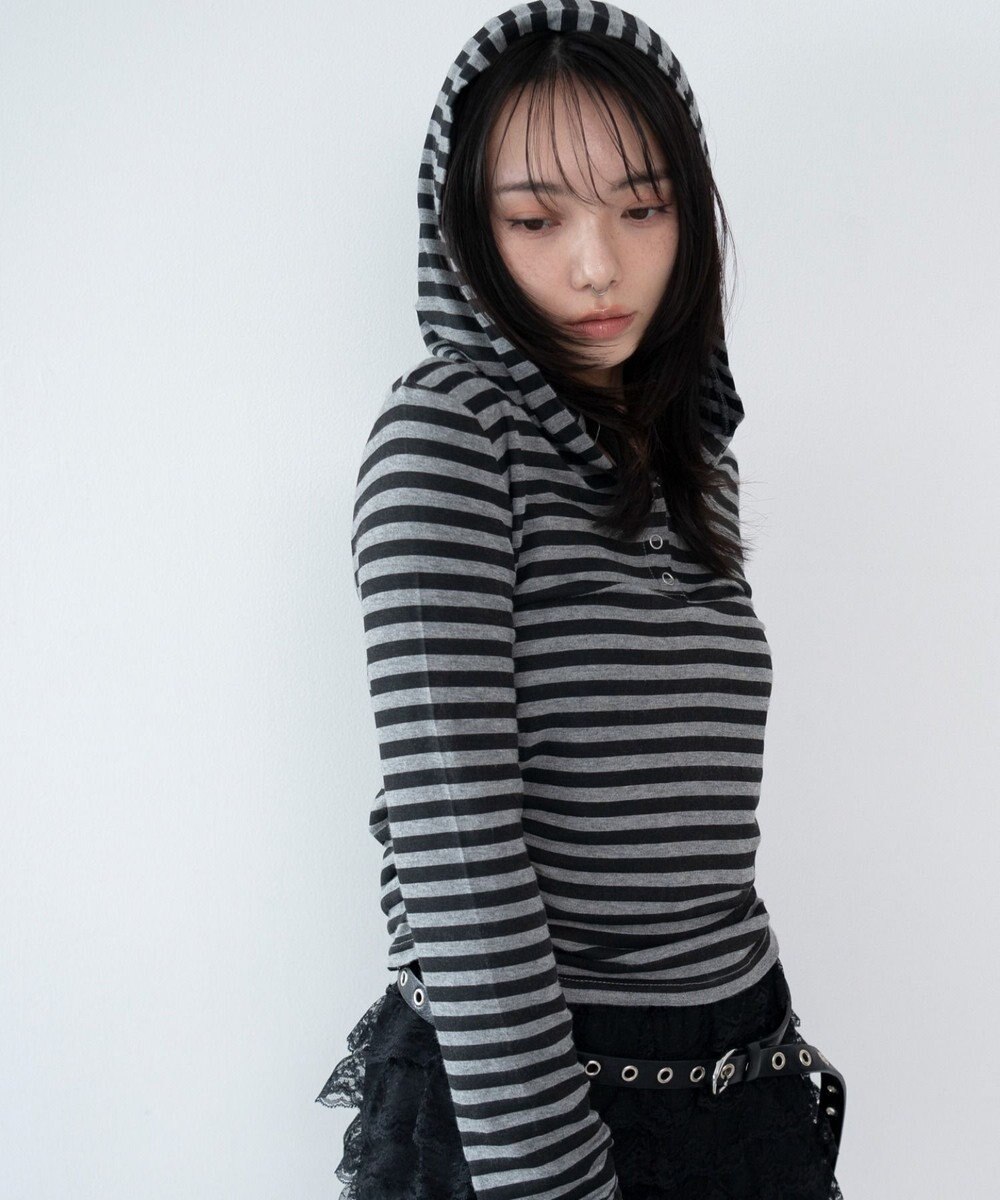 WEGO ヘンリーネックフードロンT 