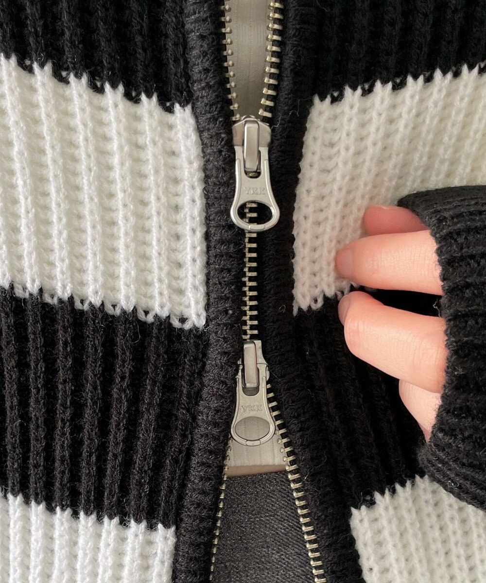 WEGO ダブルジップショートニットブルゾン 