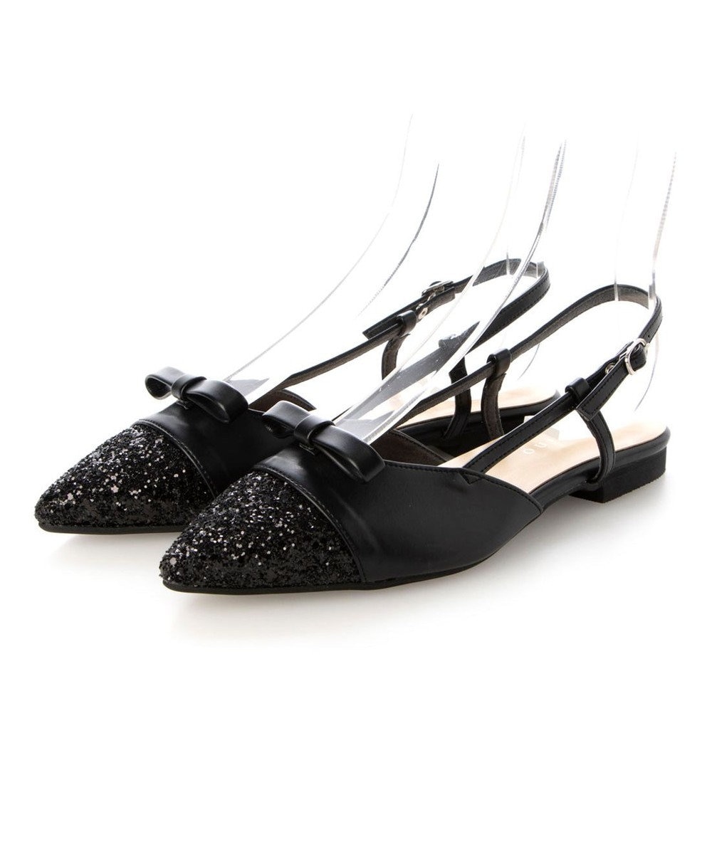 MODE ET JACOMO <carino>グリッターコンビフラットシューズ 