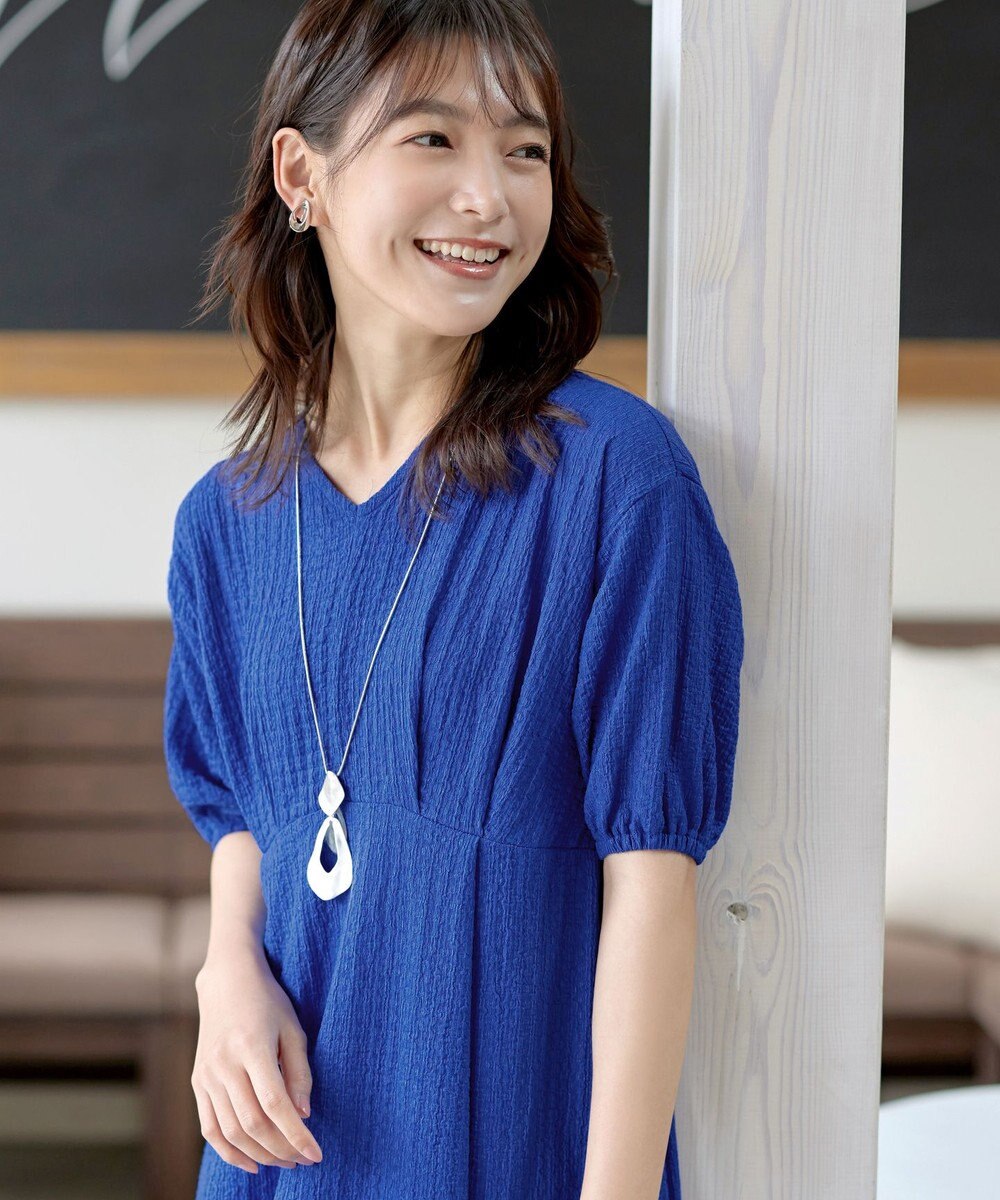 Tiaclasse 【新色追加・洗える】ワッフルVネックワンピース 