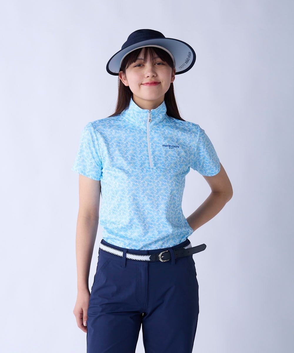 FILA GOLF／marie claire 【Marie claire sports】小花柄ハーフジップ半袖シャツ 
