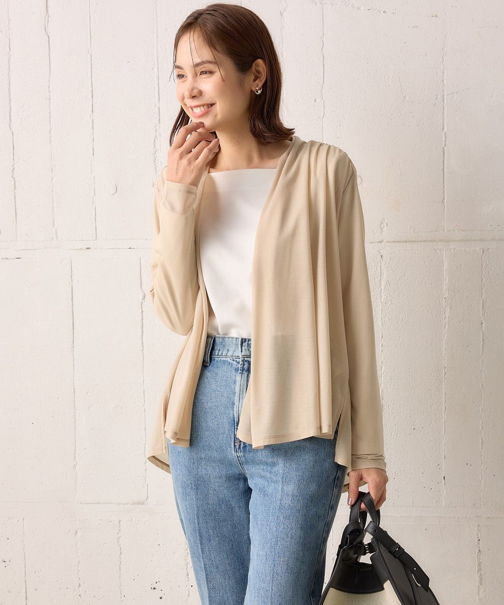 組曲 【WEB限定】シアーツイルジャージーショート カーディガン 