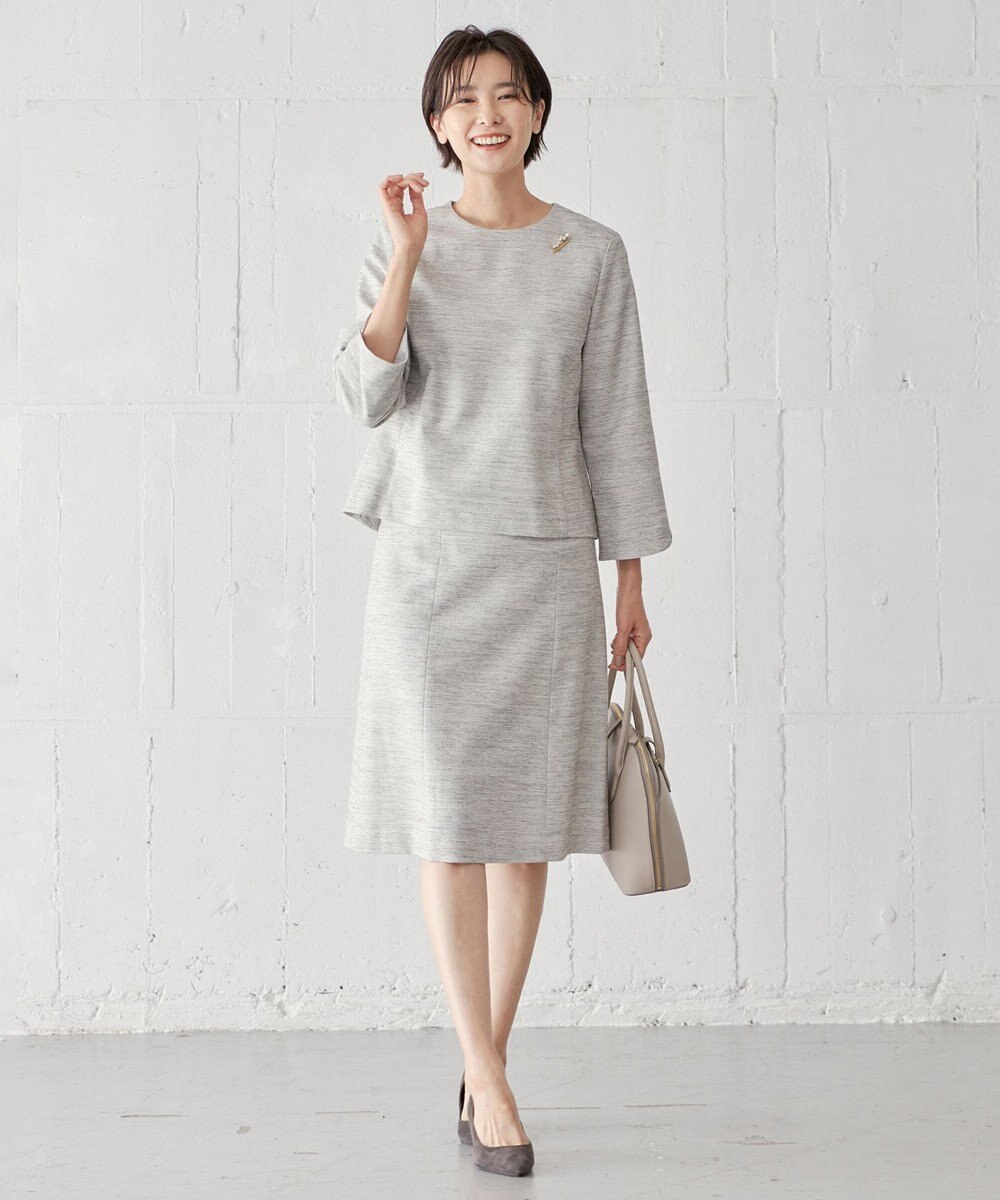 J.PRESS LADIES ライトツイードストレッチ ブラウス 