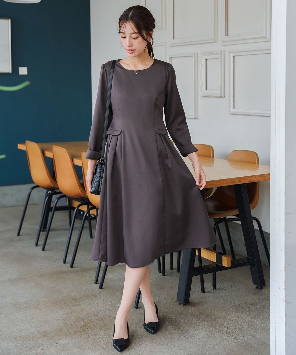 Tiaclasse 【洗える】サイドフラップワンピース 