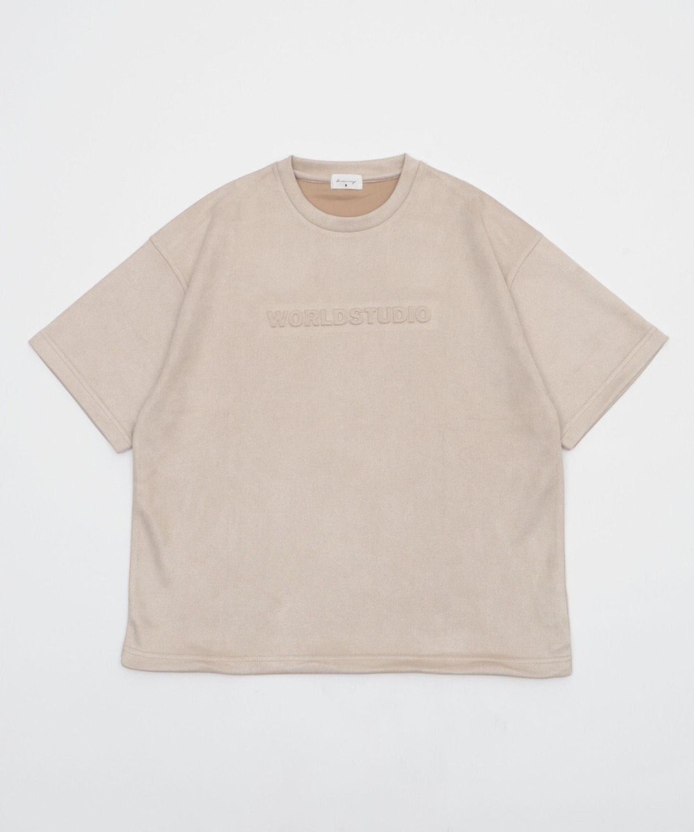 WEGO 【ユニセックス着用ITEM/MLサイズ展開】フェイクスウェードエンボスロゴT（SS） 