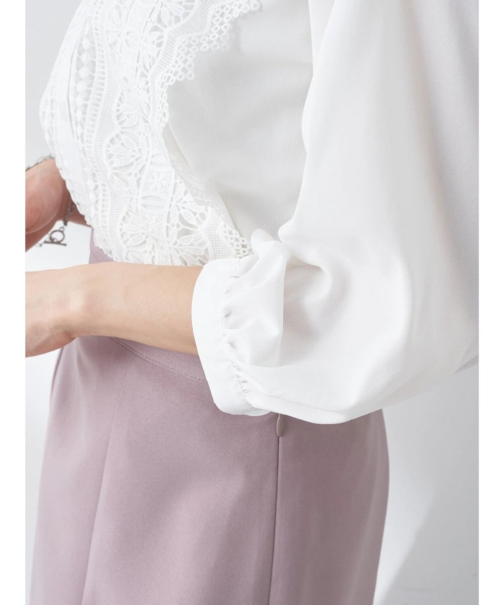 earth music&ecology フロントレースシフォンブラウス 