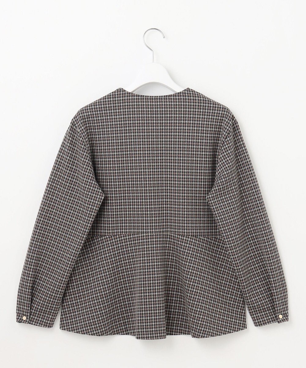 J.PRESS LADIES L ガンクラブチェック ペプラム カットソー 