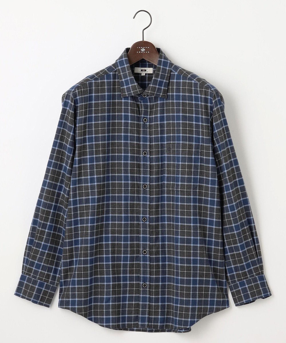 JOSEPH ABBOUD 【キングサイズ・柔らか/暖かい】ファインブラッシュド ネル チェック シャツ 