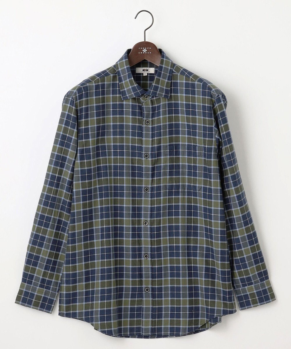 JOSEPH ABBOUD 【キングサイズ・柔らか/暖かい】ファインブラッシュド ネル チェック シャツ 