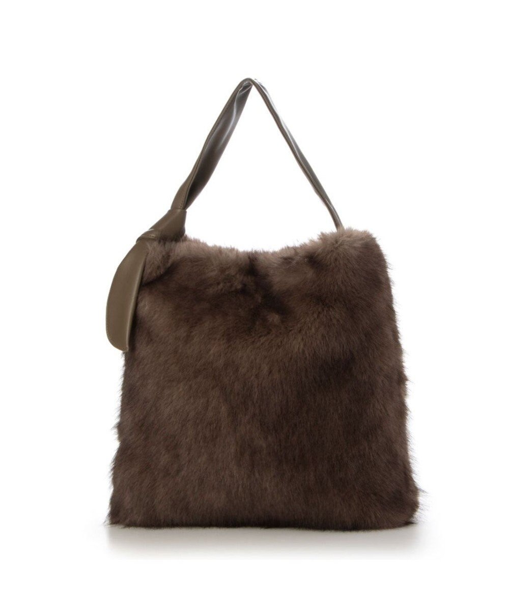 UNBILLION カシュカシュ cachecache / リボンワンハンドルミンク風エコファートート 