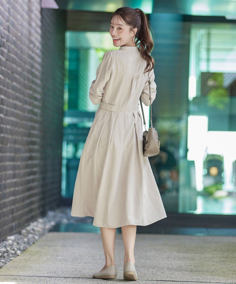 Tiaclasse 【新色追加・洗える】ピーチスキンバンドカラーワンピース 