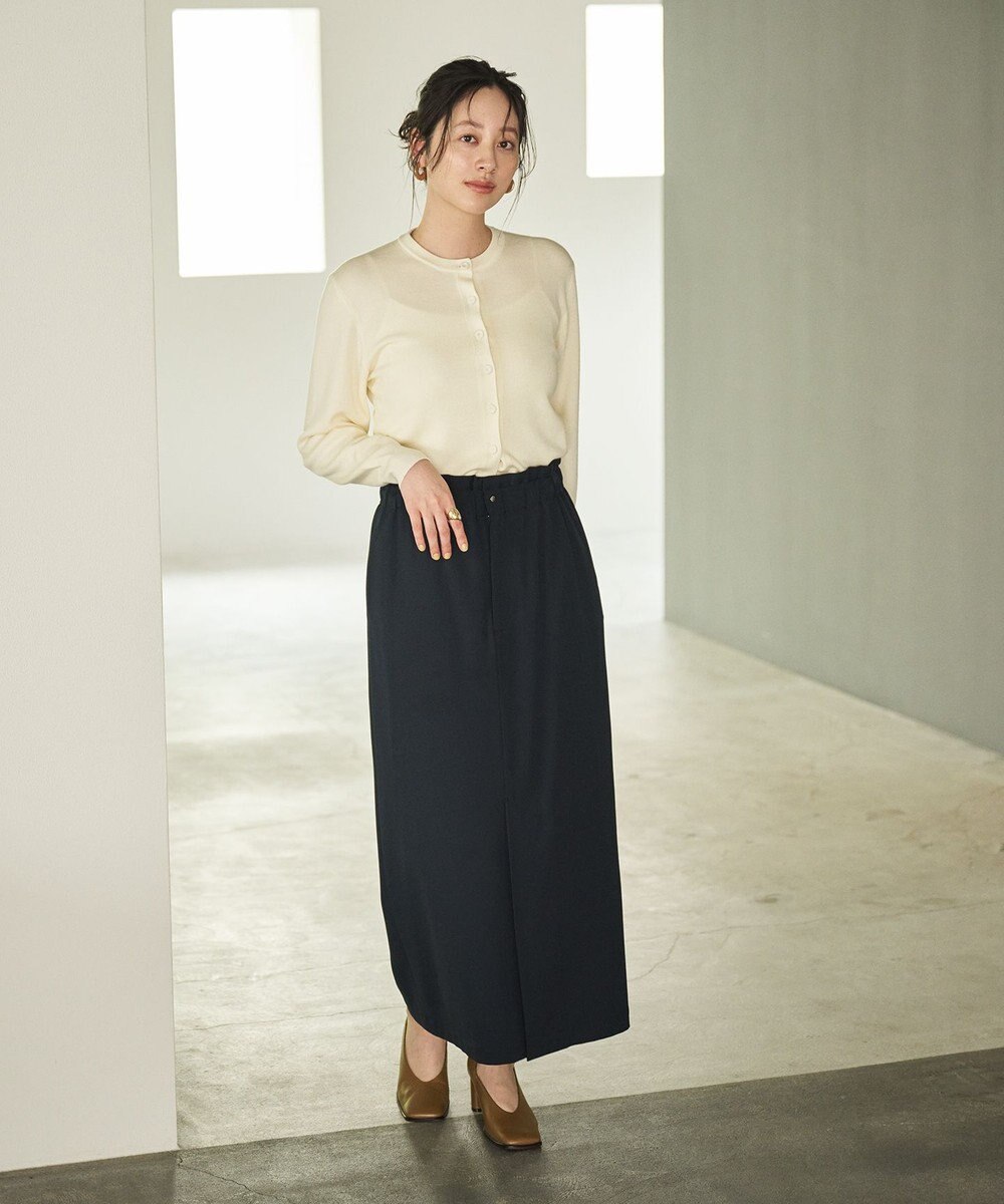 #Newans 【洗濯機可能/ウエストゴム】ロングナロースカート 