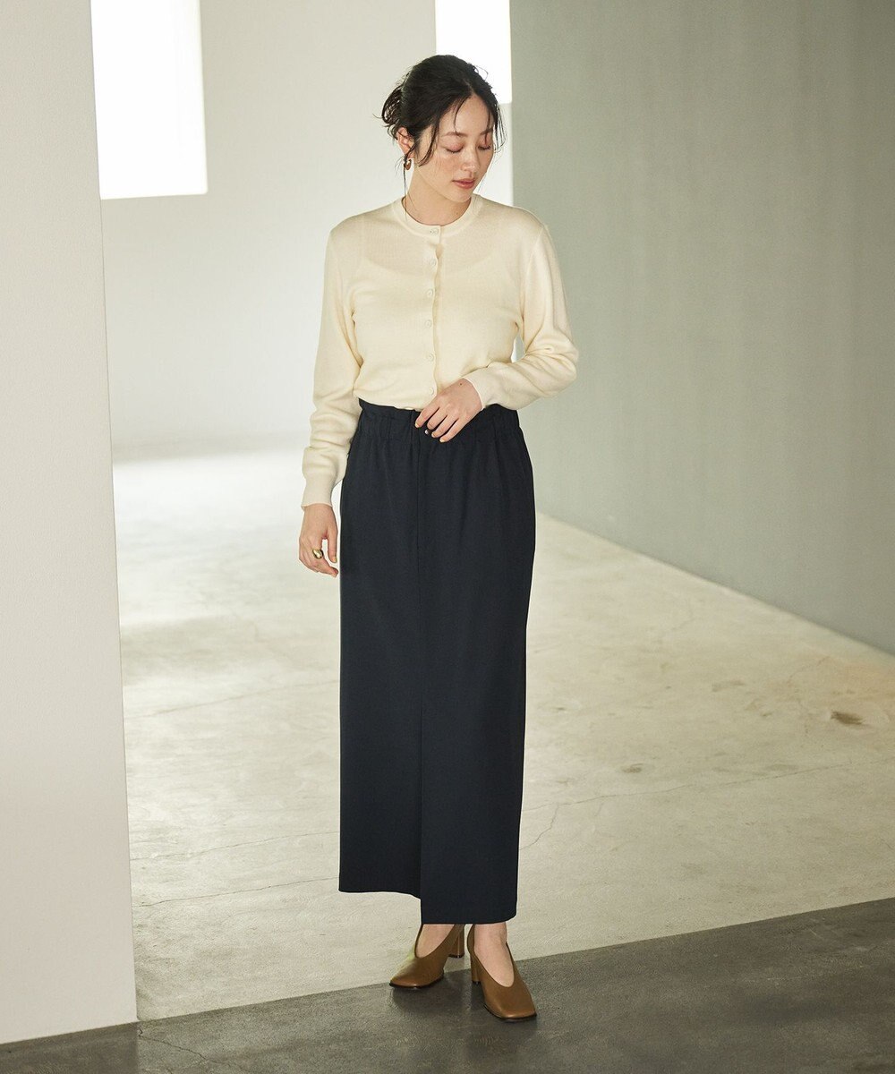 #Newans 【洗濯機可能/ウエストゴム】ロングナロースカート 