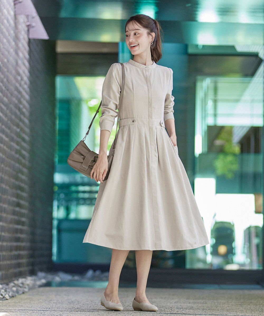 Tiaclasse 【新色追加・洗える】ピーチスキンバンドカラーワンピース 