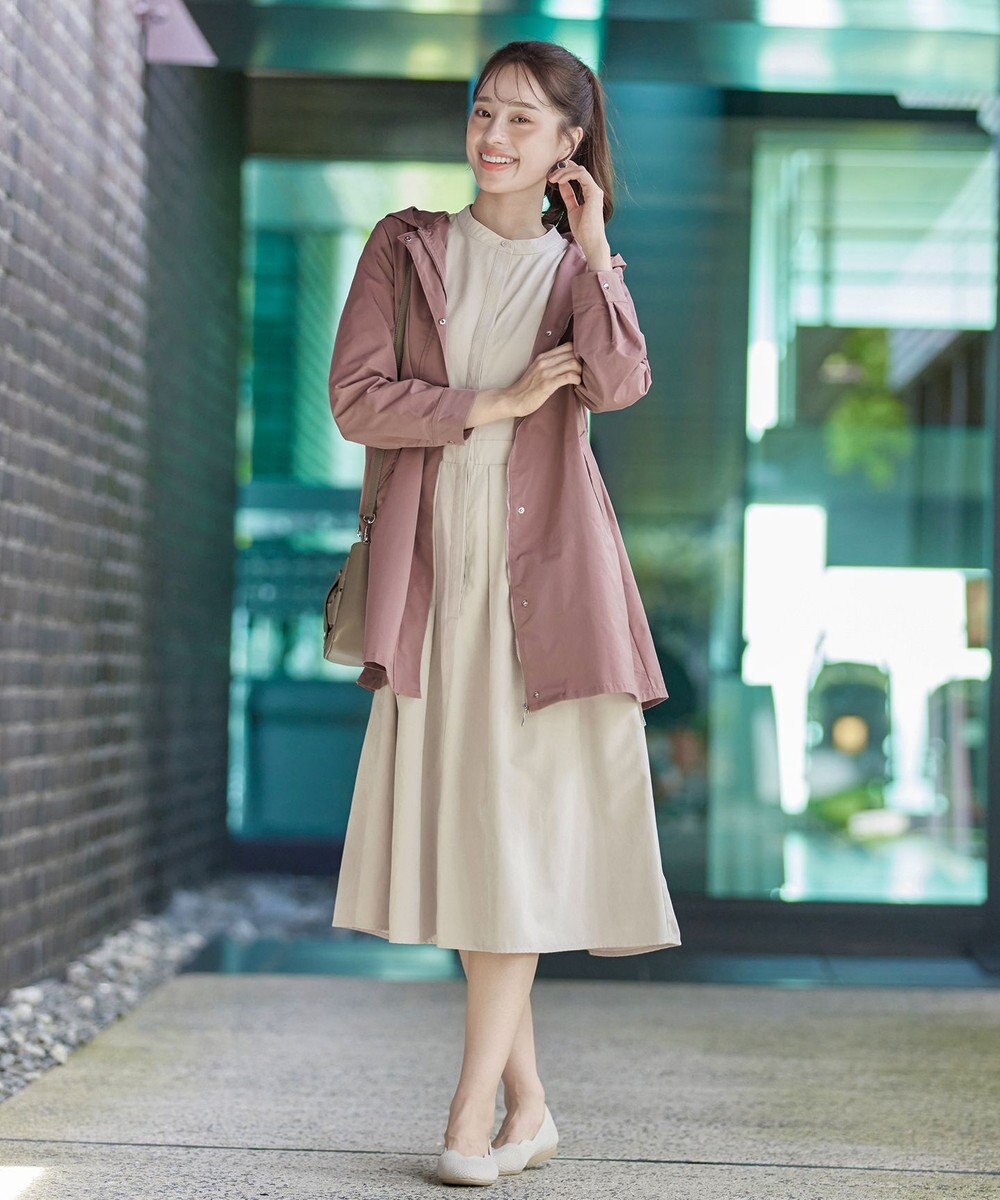 Tiaclasse 【新色追加・洗える】ピーチスキンバンドカラーワンピース 