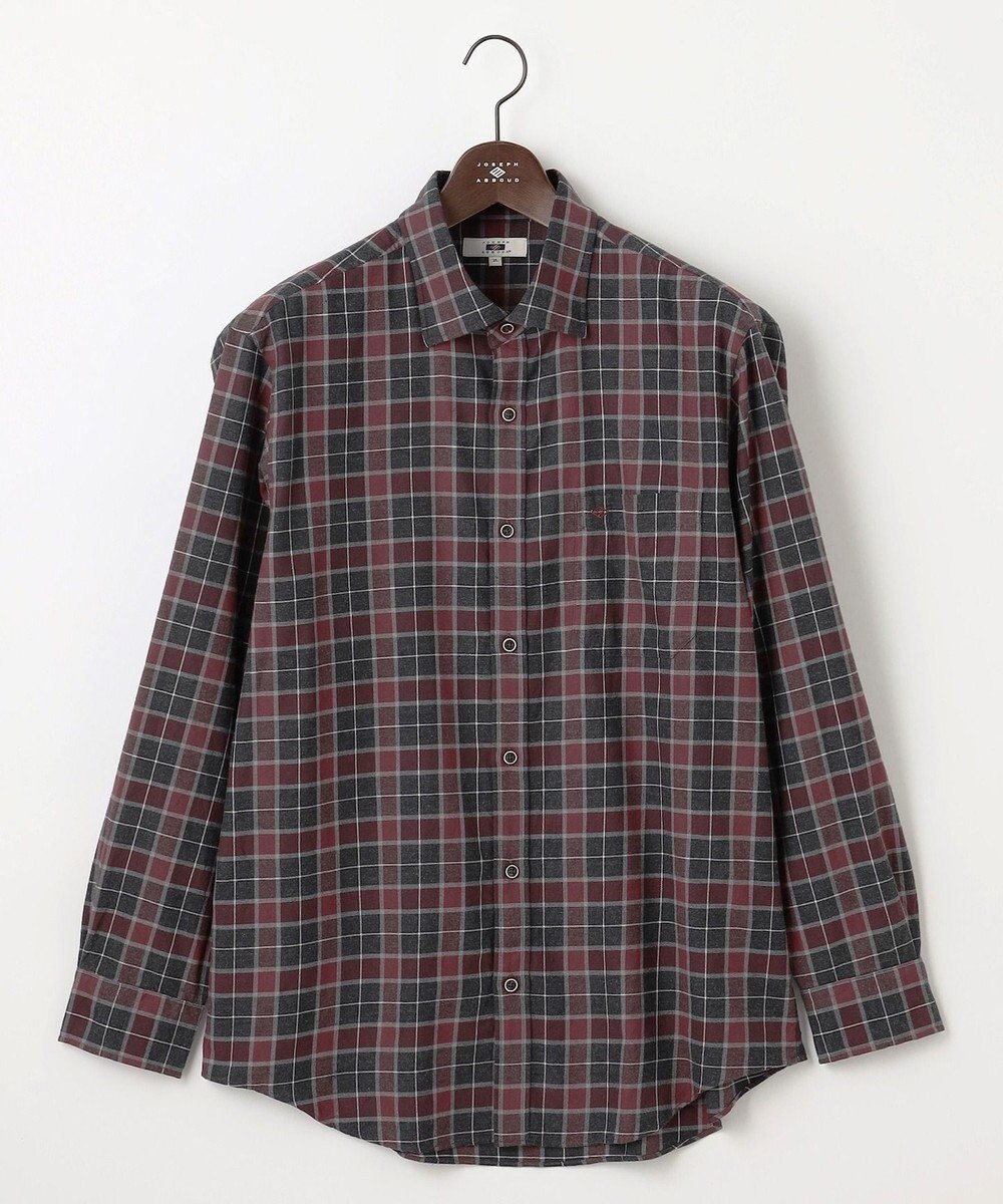 JOSEPH ABBOUD 【キングサイズ・柔らか/暖かい】ファインブラッシュド ネル チェック シャツ 