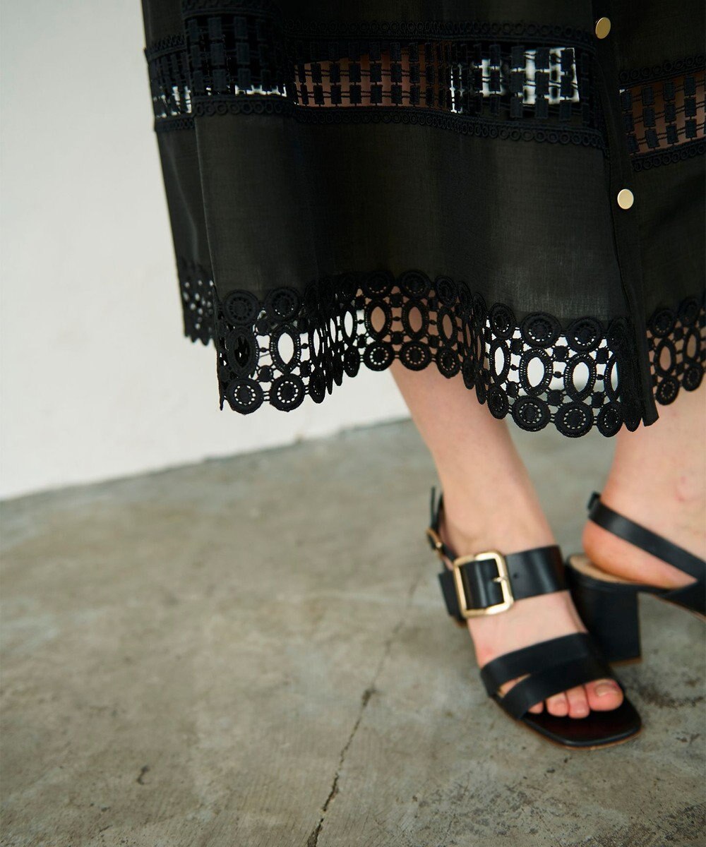 GRACE CONTINENTAL レース切替フレアワンピース 