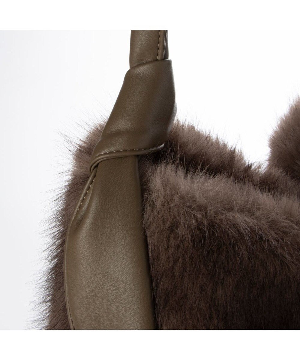 UNBILLION カシュカシュ cachecache / リボンワンハンドルミンク風エコファートート 