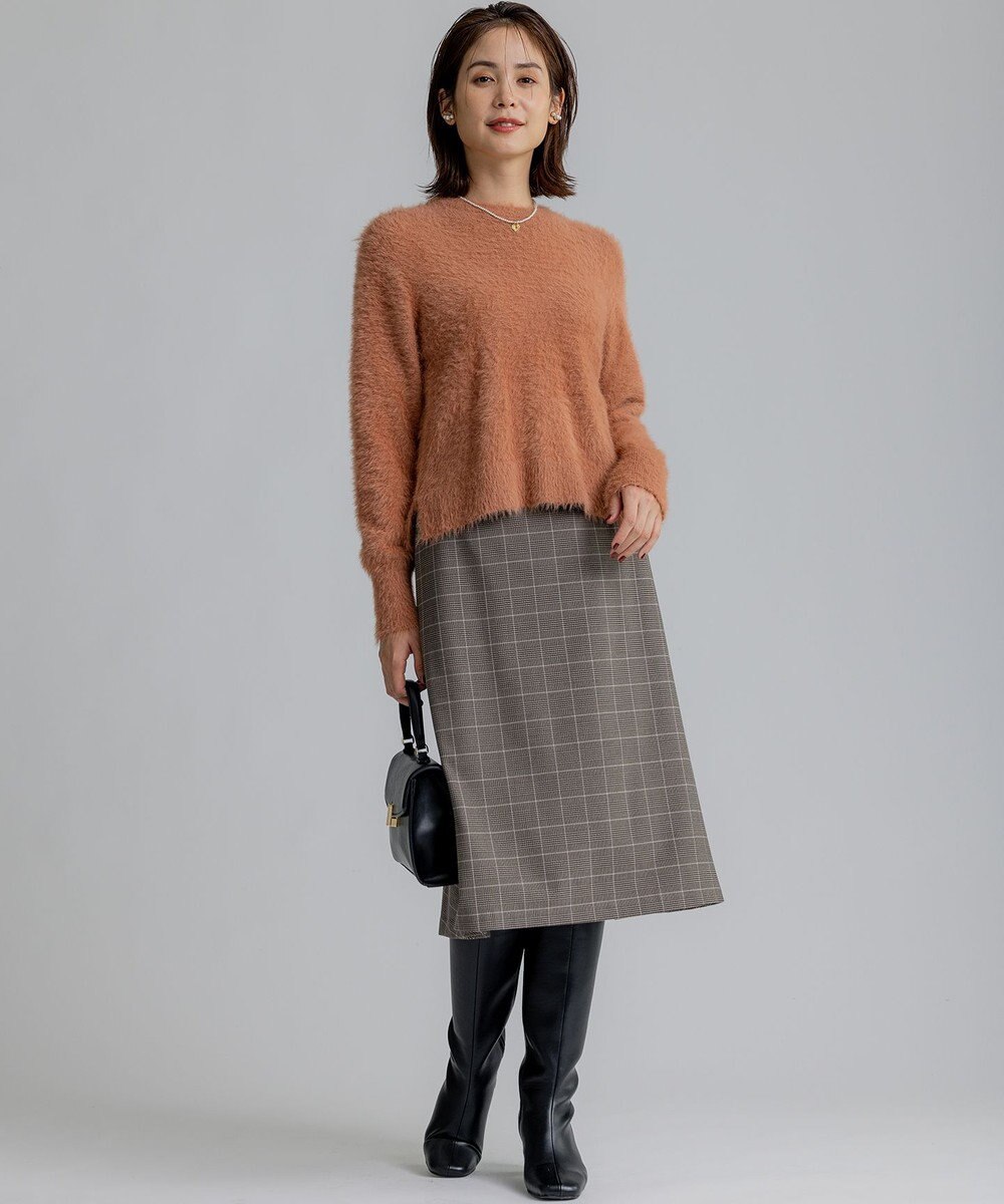 組曲 L 2WAYウォームストレッチ チェックスカート 