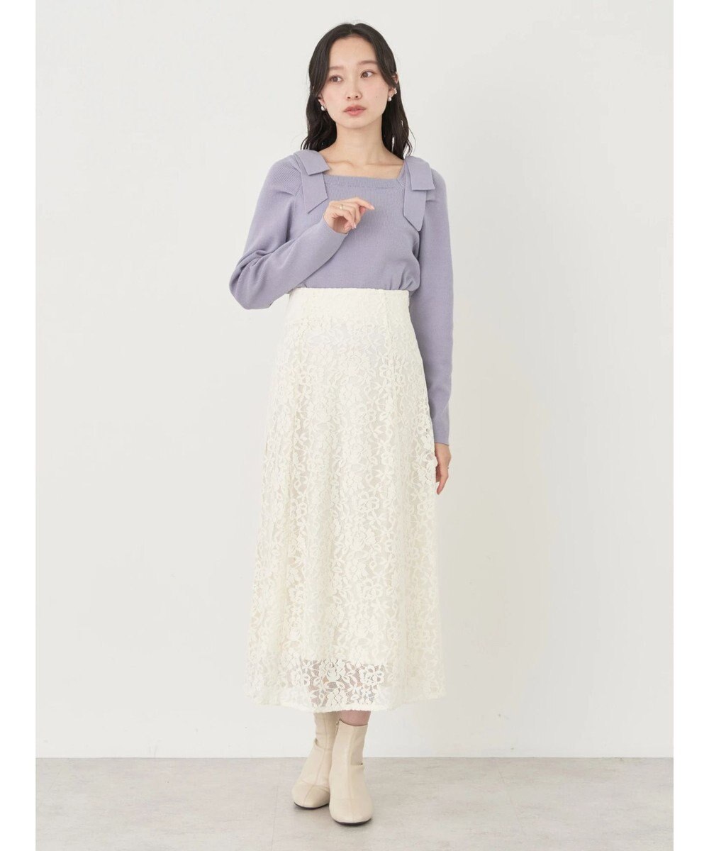 earth music&ecology 肩リボンニットプルオーバー 