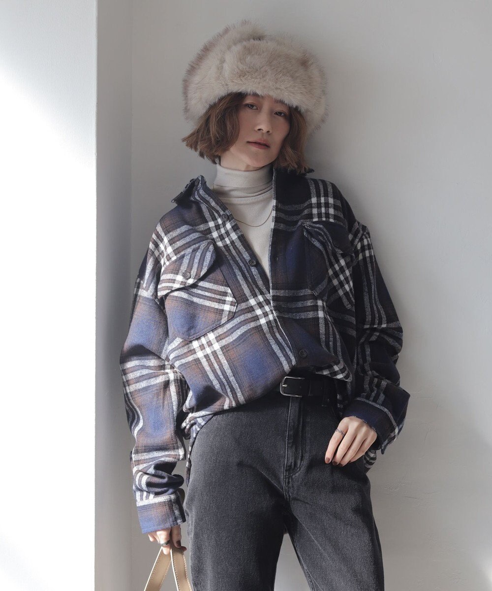 WEGO 【2025年秋冬新作/ユニセックス着用ITEM/SMLサイズ展開】ヘビーネルチェックシャツ（LS） 