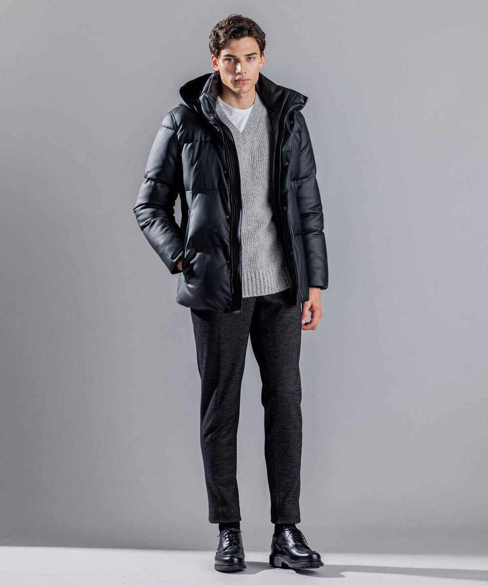 JOSEPH HOMME シンセティックレザー　ダウンコート 