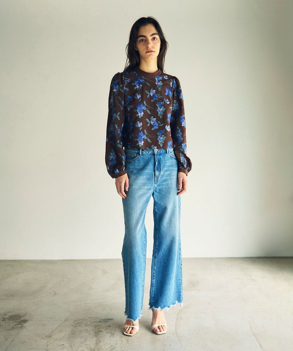 GRACE CONTINENTAL フラワー刺繍ショートトップ 