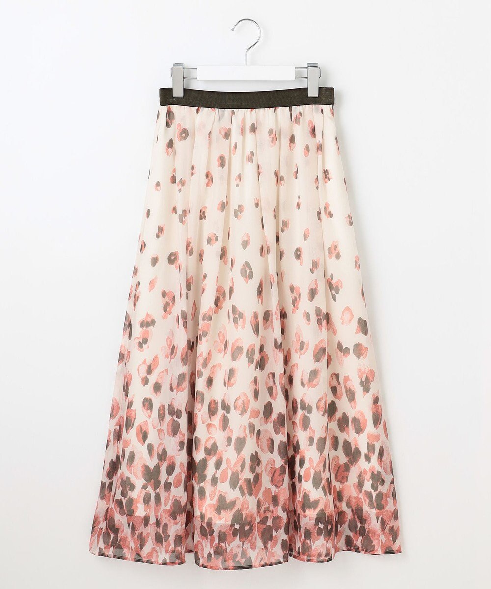 自由区 L 【洗える】グラデーションペタルプリント スカート 