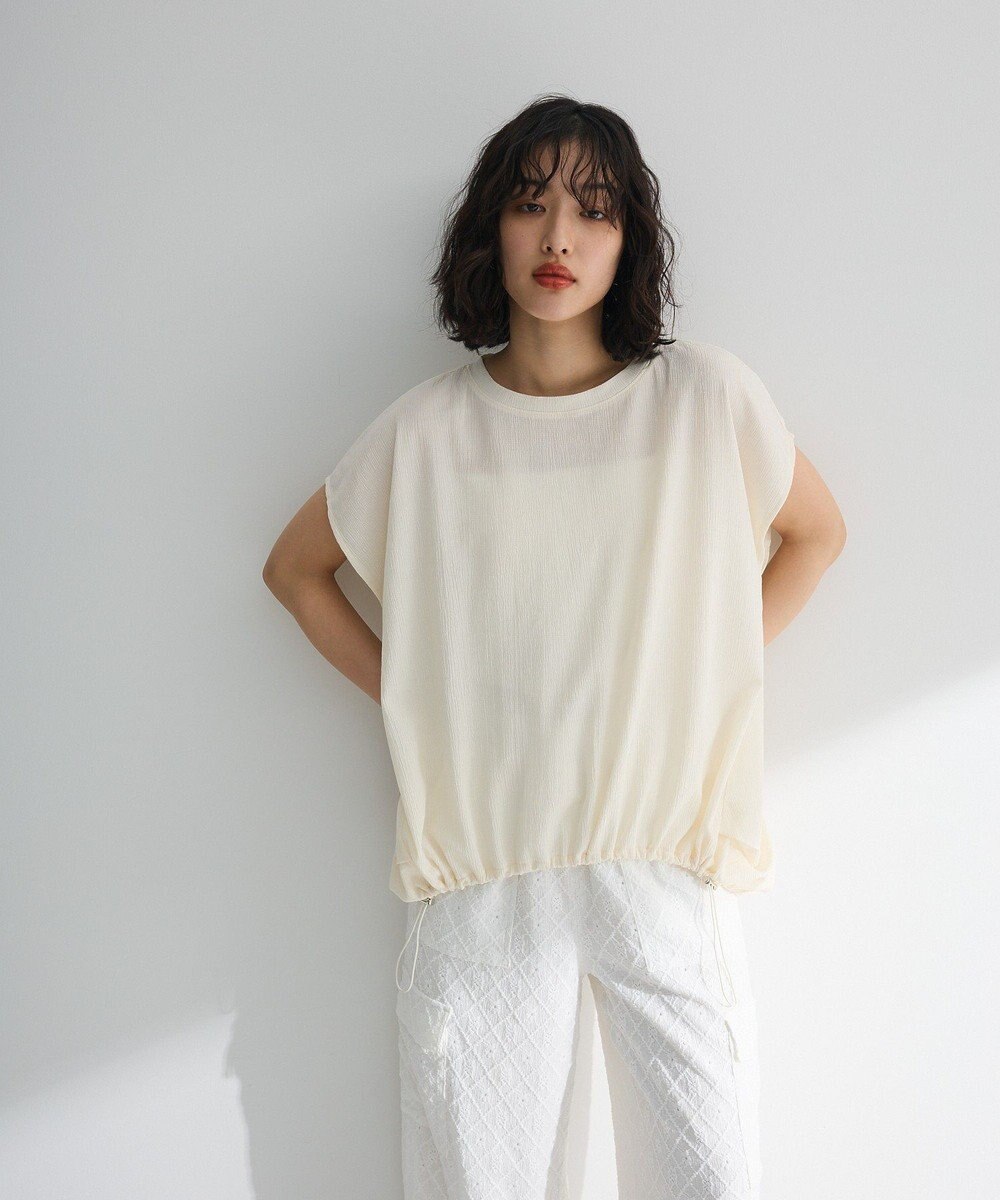 Green Parks 表面カット裾ドロストプルオーバー 