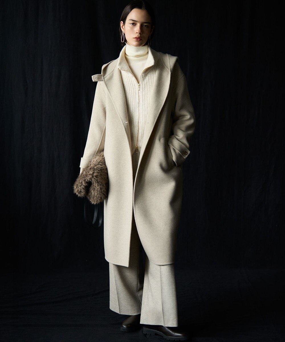 23区 L 【洗える】スパンコールバルキー ダブルジップ ニットブルゾン 